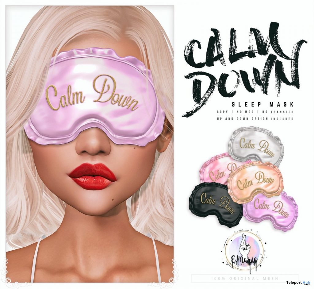 Calm Down Sleep Mask June 2019 Group Gift by e.marie - Teleport Hub - teleporthub.com