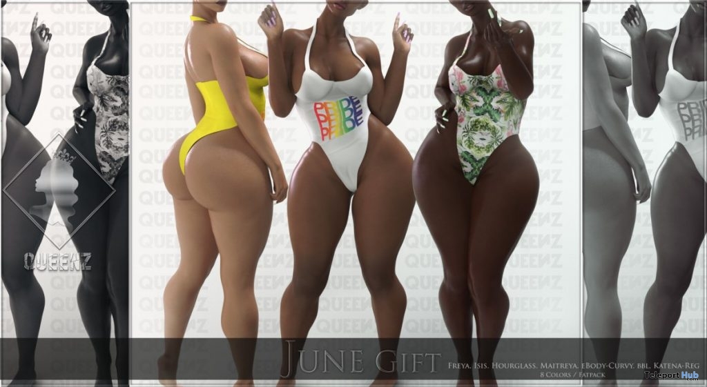 Bodysuit June 2019 Group Gift by QUEENZ - Teleport Hub - teleporthub.com