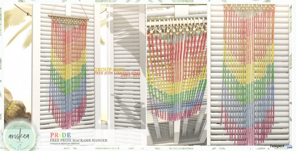 Pride Macrame Hanger June 2019 Group Gift by Ariskea - Teleport Hub - teleporthub.com