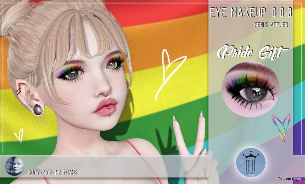 Pride Eye Makeup 003 June 2019 Group Gift by Rekt Royalty - Teleport Hub - teleporthub.com
