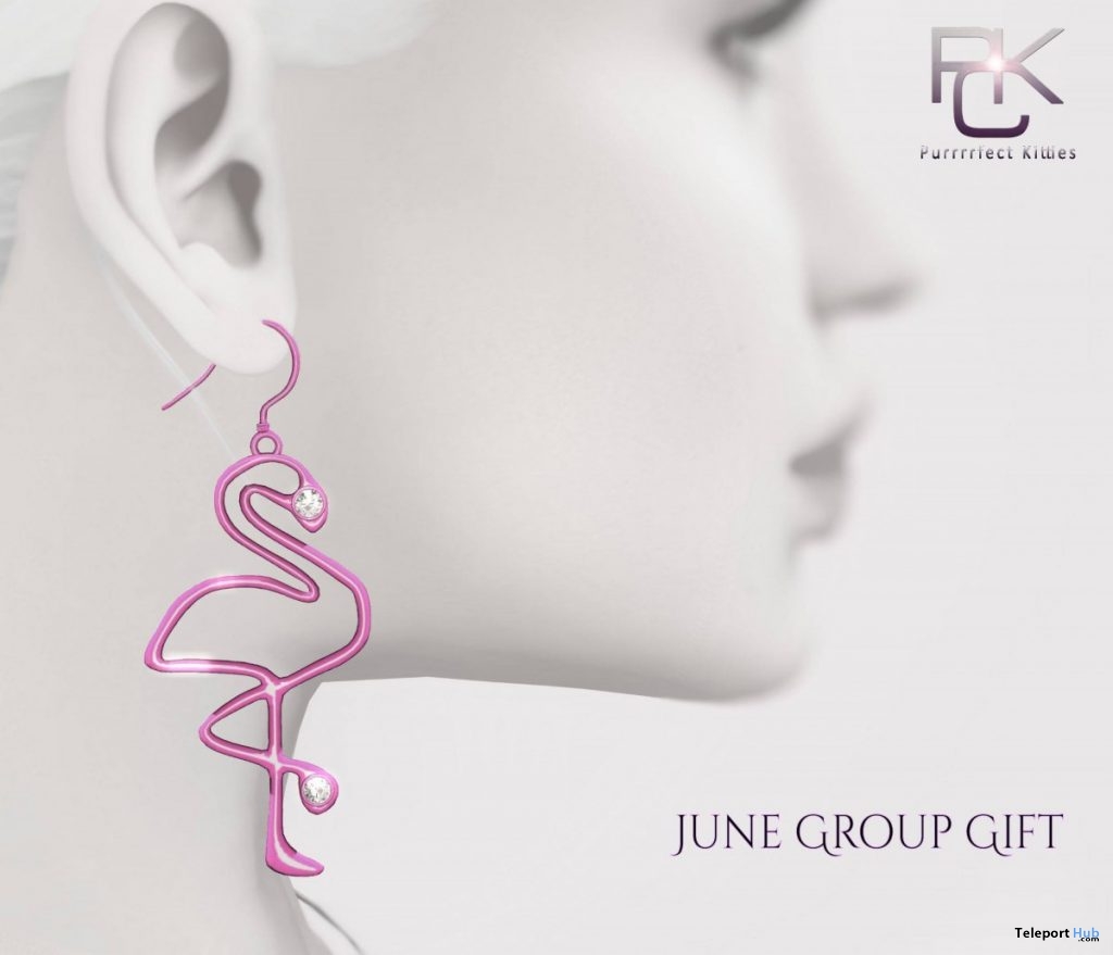 Flamingo Earrings June 2019 Group Gift by PKC - Teleport Hub - teleporthub.com