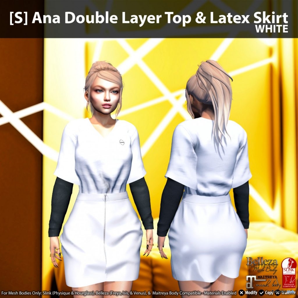 New Release: [S] Ana Double Layer Top & Latex Skirt by [satus Inc] - Teleport Hub - teleporthub.com