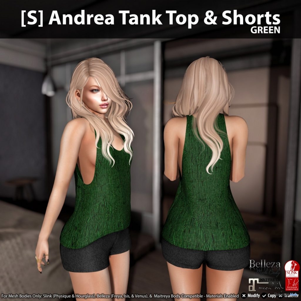 New Release: [S] Andrea Tank Top & Shorts by [satus Inc] - Teleport Hub - teleporthub.com