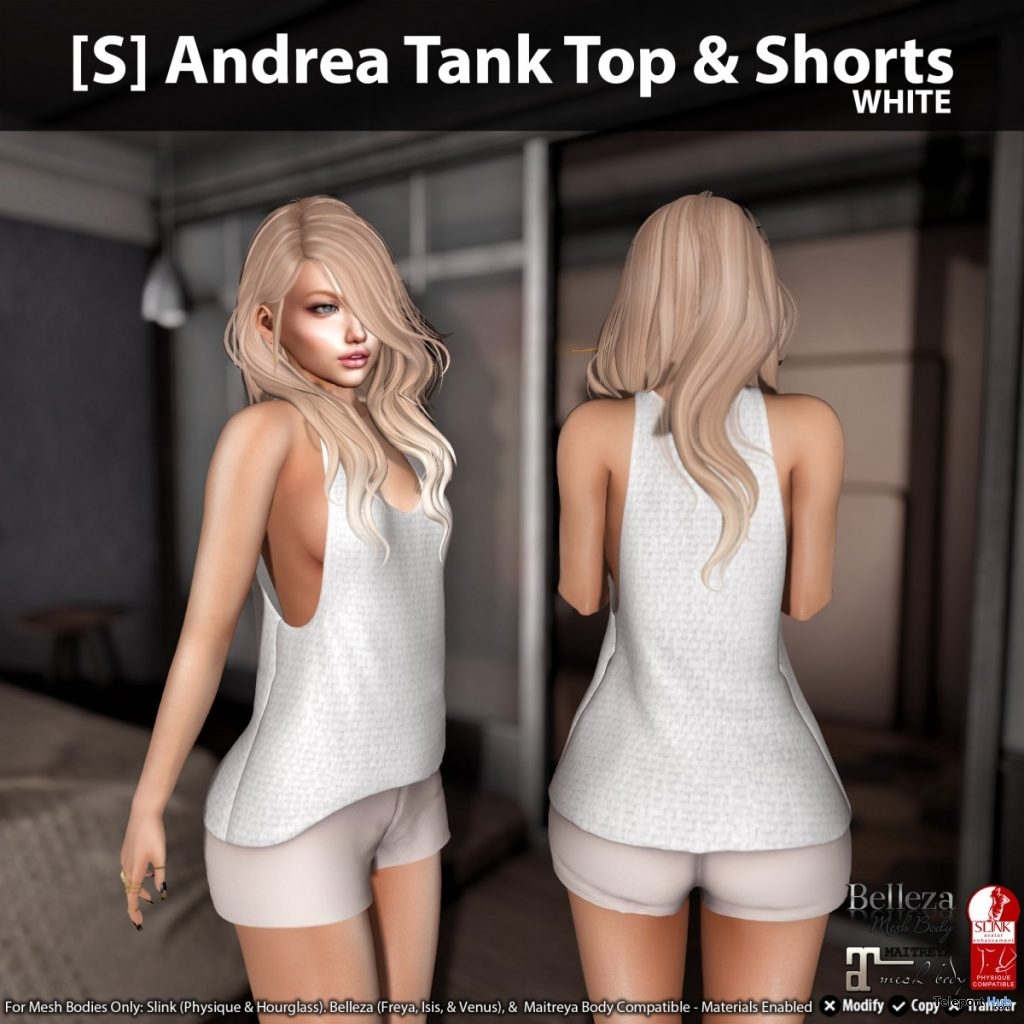 New Release: [S] Andrea Tank Top & Shorts by [satus Inc] - Teleport Hub - teleporthub.com