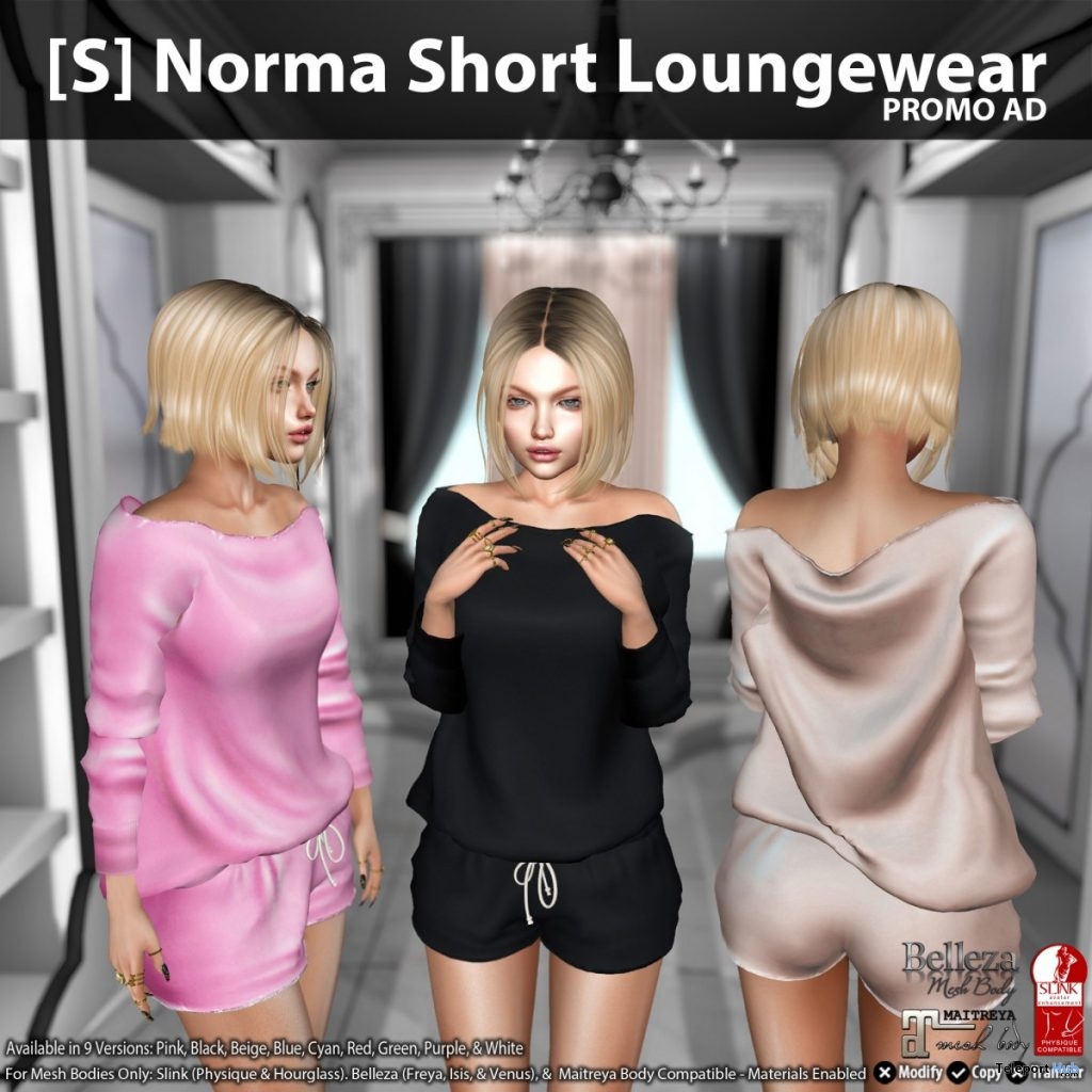 New Release: [S] Norma Short Loungewear by [satus Inc] - Teleport Hub - teleporthub.com