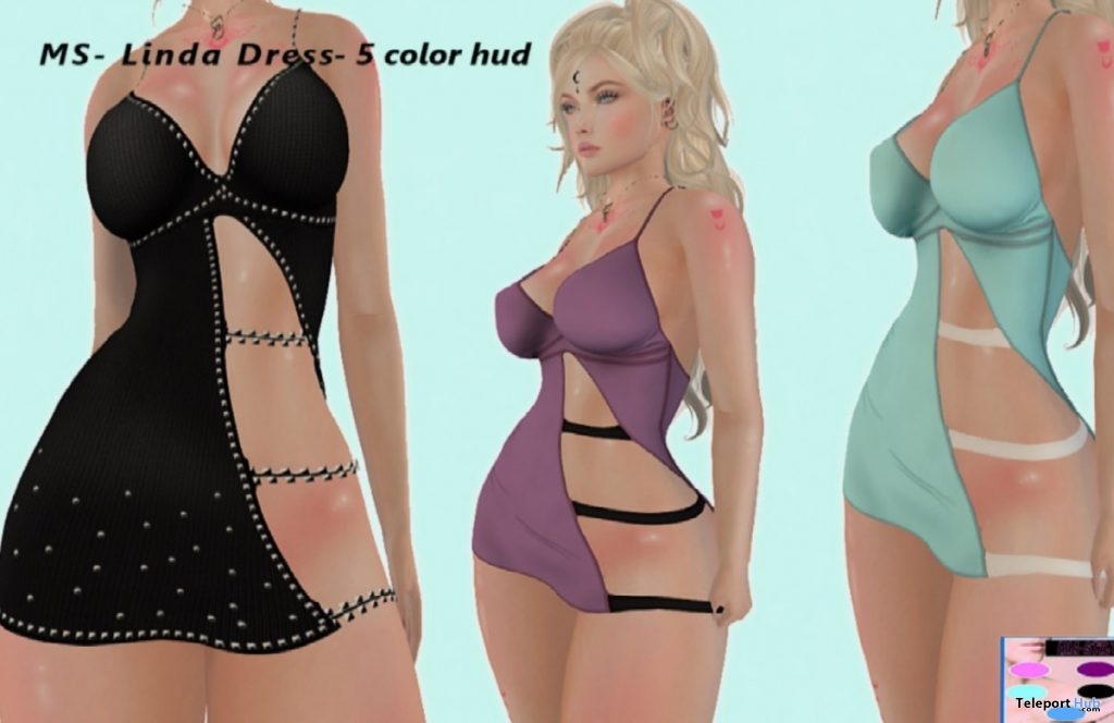 Linda Dress June 2019 Group Gift by Mia Styles - Teleport Hub - teleporthub.com