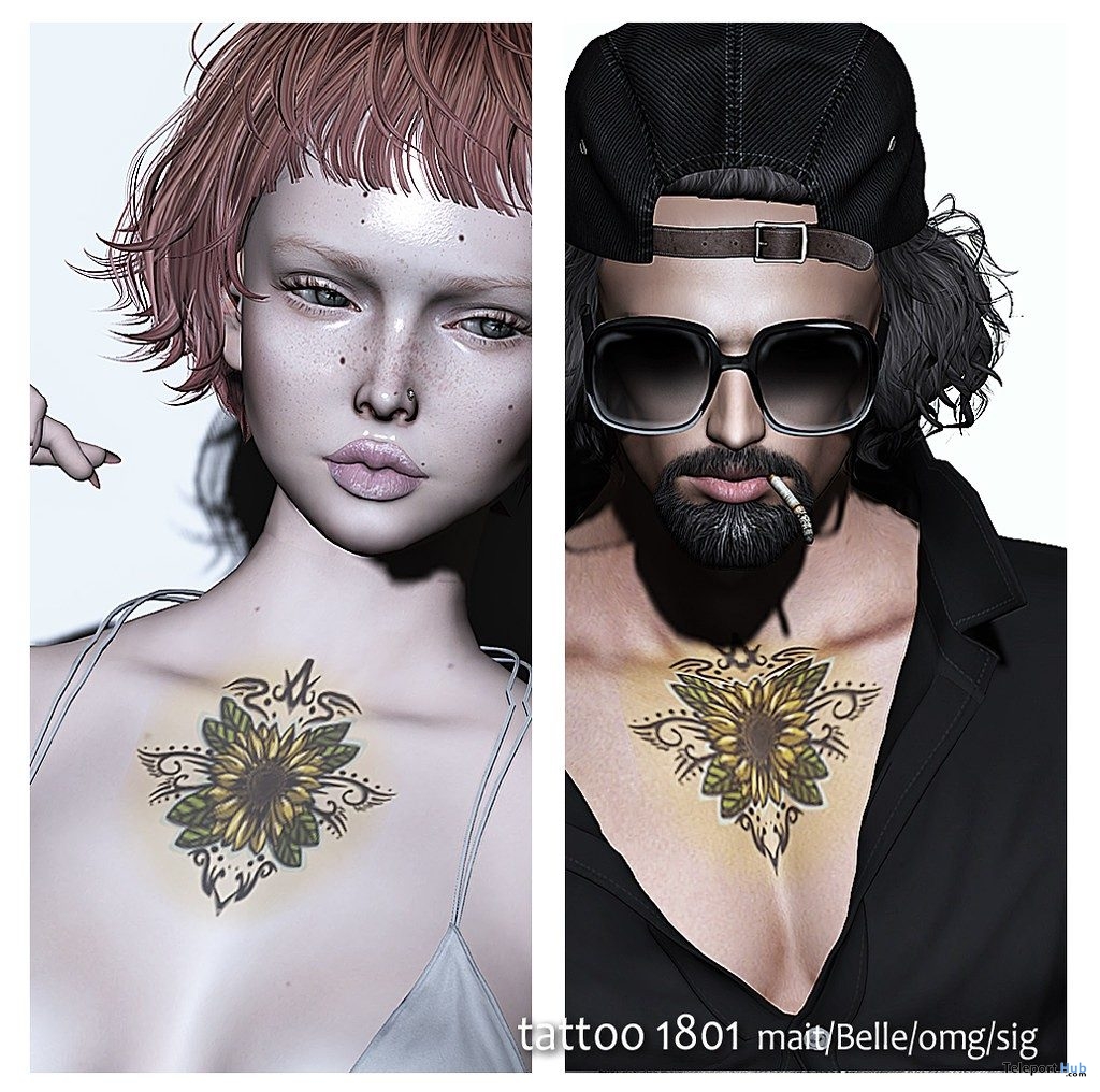 Unisex Tattoo 1801 Japonica July 2019 Gift by Chat Noir - Teleport Hub - teleporthub.com