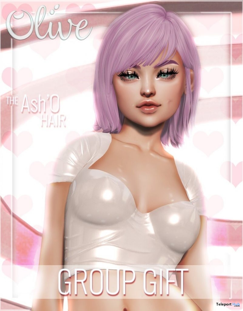 Ash'O Hair Pink July 2019 Group Gift by Olive Hair - Teleport Hub - teleporthub.com