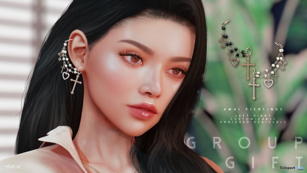 Amai Piercings July 2019 Group Gift by toksik - Teleport Hub - teleporthub.com