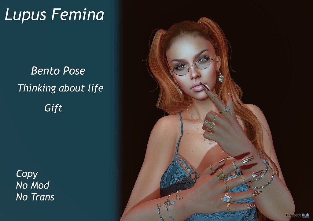 Thinking About Life Bento Pose July 2019 Group Gift by Lupus Femina - Teleport Hub - teleporthub.com