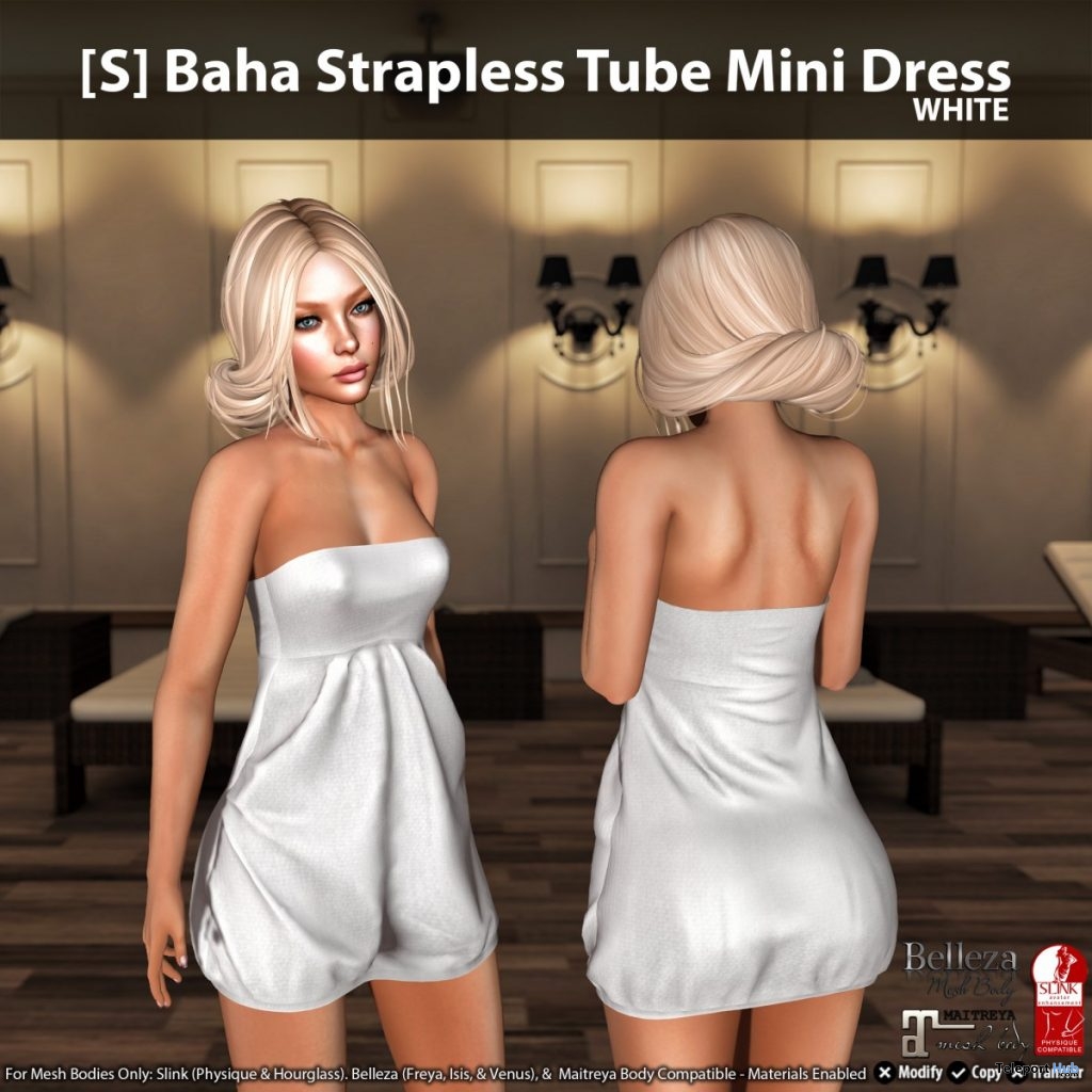 New Release: [S] Baha Strapless Tube Mini Dress by [satus Inc] - Teleport Hub - teleporthub.com