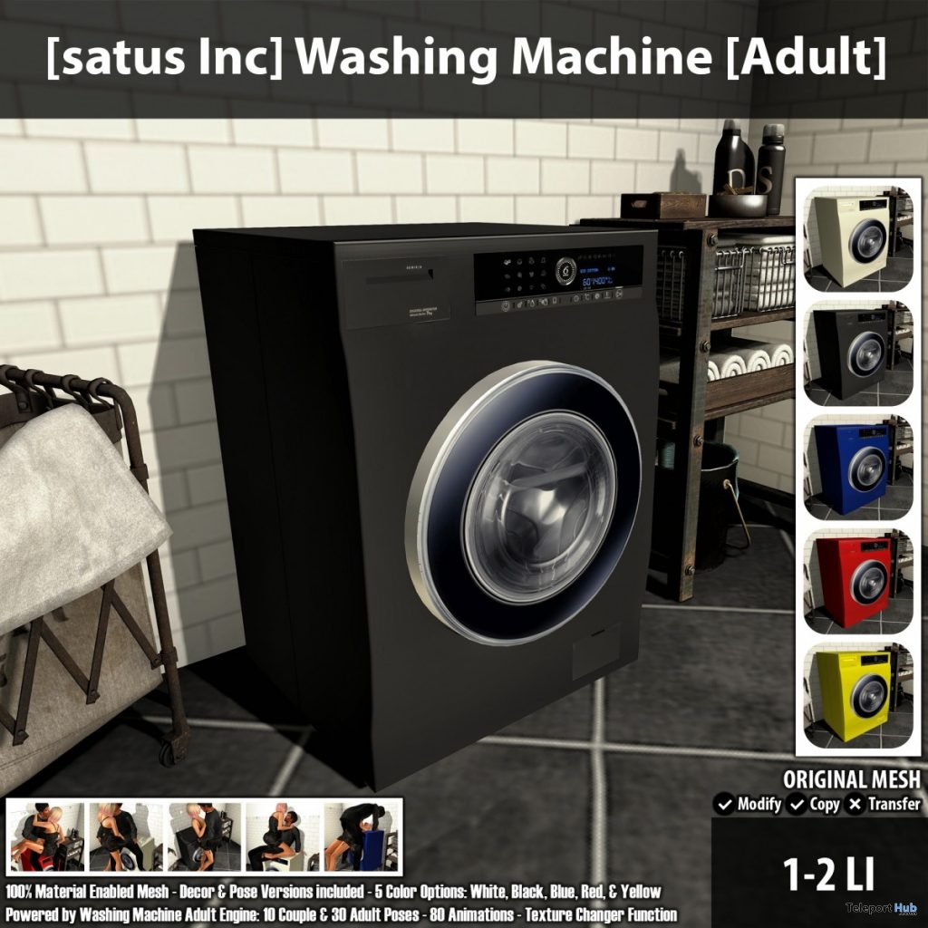 New Release: Washing Machine [PG] & [Adult] by [satus Inc] - Teleport Hub - teleporthub.com
