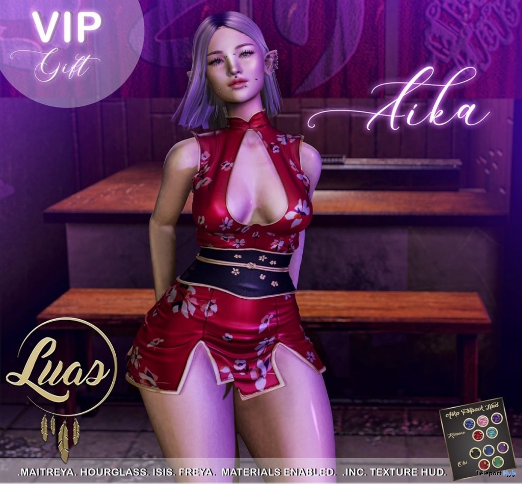 Aika Dress August 2019 Group Gift by Luas - Teleport Hub - teleporthub.com