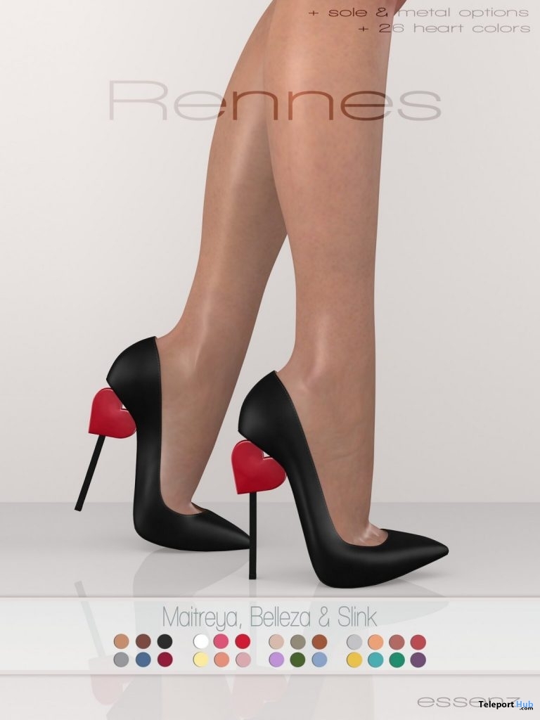 Rennes Heels Fatpack August 2019 Group Gift by Essenz - Teleport Hub - teleporthub.com
