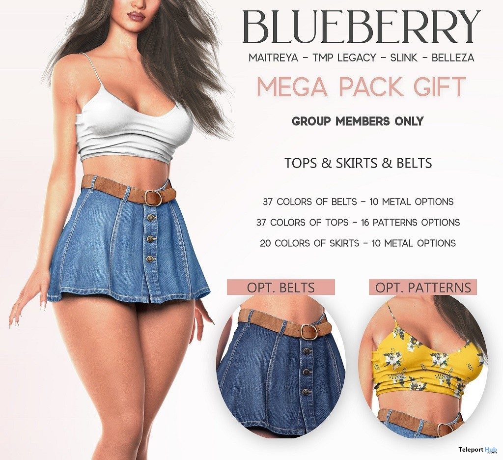Tank Top & Denim Skirts Fatpack August 2019 Group Gift by Blueberry - Teleport Hub - teleporthub.com