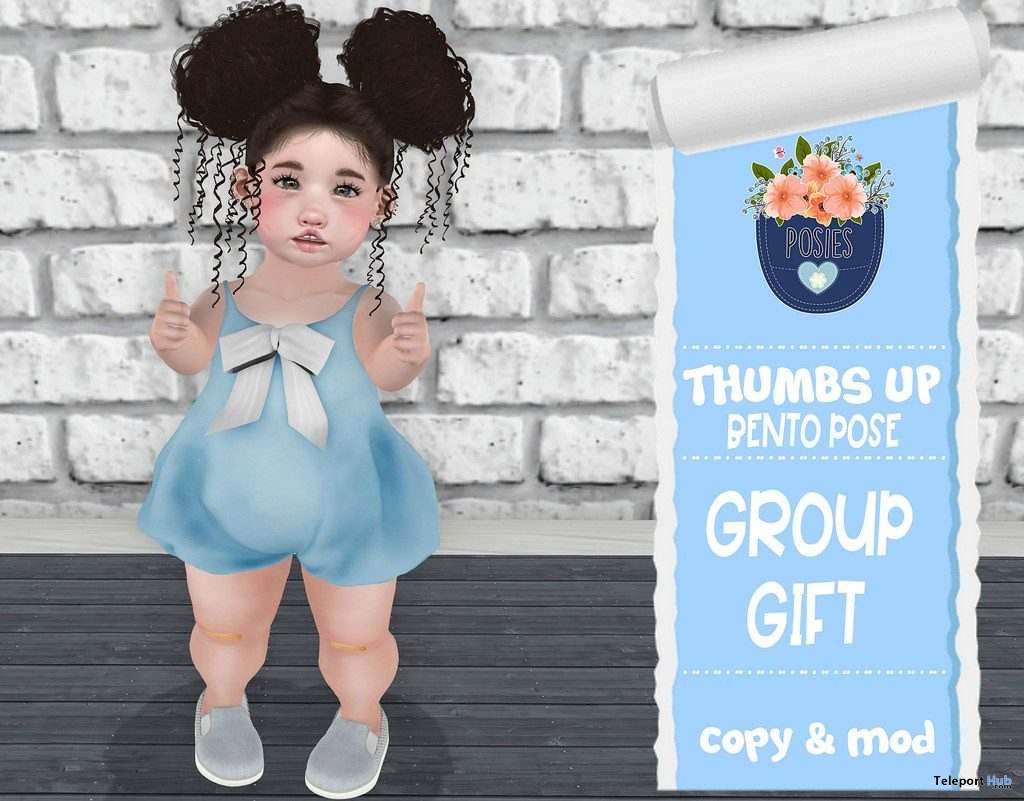 Thumb Up Bento Pose August 2019 Group Gift by Posies - Teleport Hub - teleporthub.com