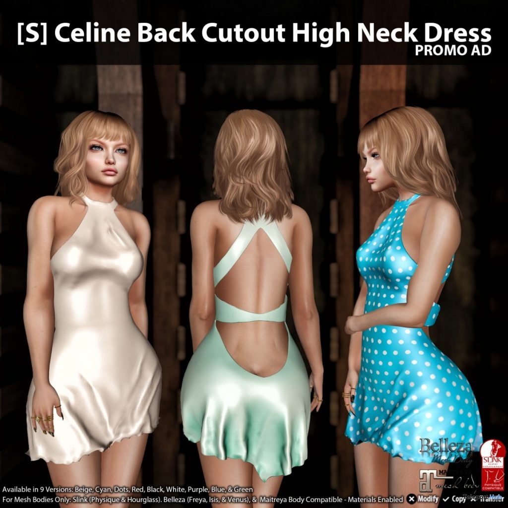 New Release: [S] Celine Back Cutout High Neck Dress by [satus Inc] - Teleport Hub - teleporthub.com