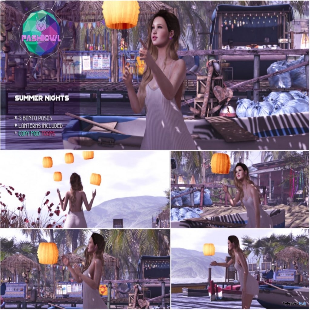 Summer Nights Pose Pack & Prop The Liaison Collaborative Event August 2019 Group Gift by Fashiowl Poses - Teleport Hub - teleporthub.com