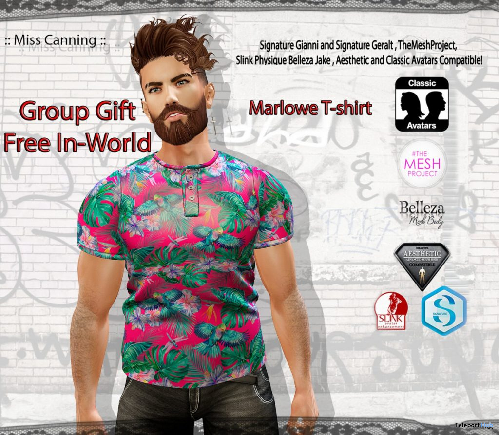 Marlowe T-Shirt September 2019 Group Gift by Miss Canning - Teleport Hub - teleporthub.com
