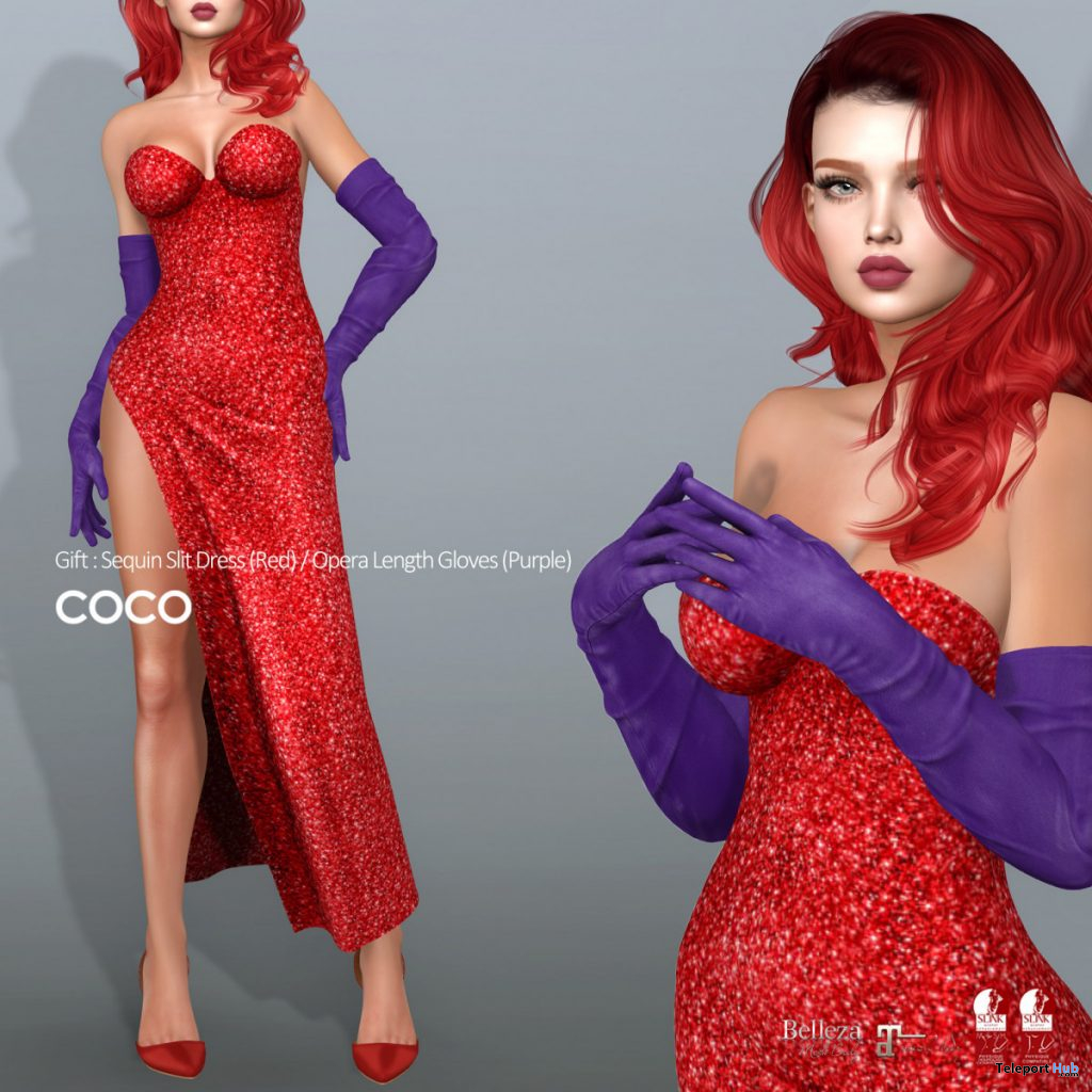 Sequin Slit Dress September 2019 Group Gift by COCO Designs - Teleport Hub - teleporthub.com