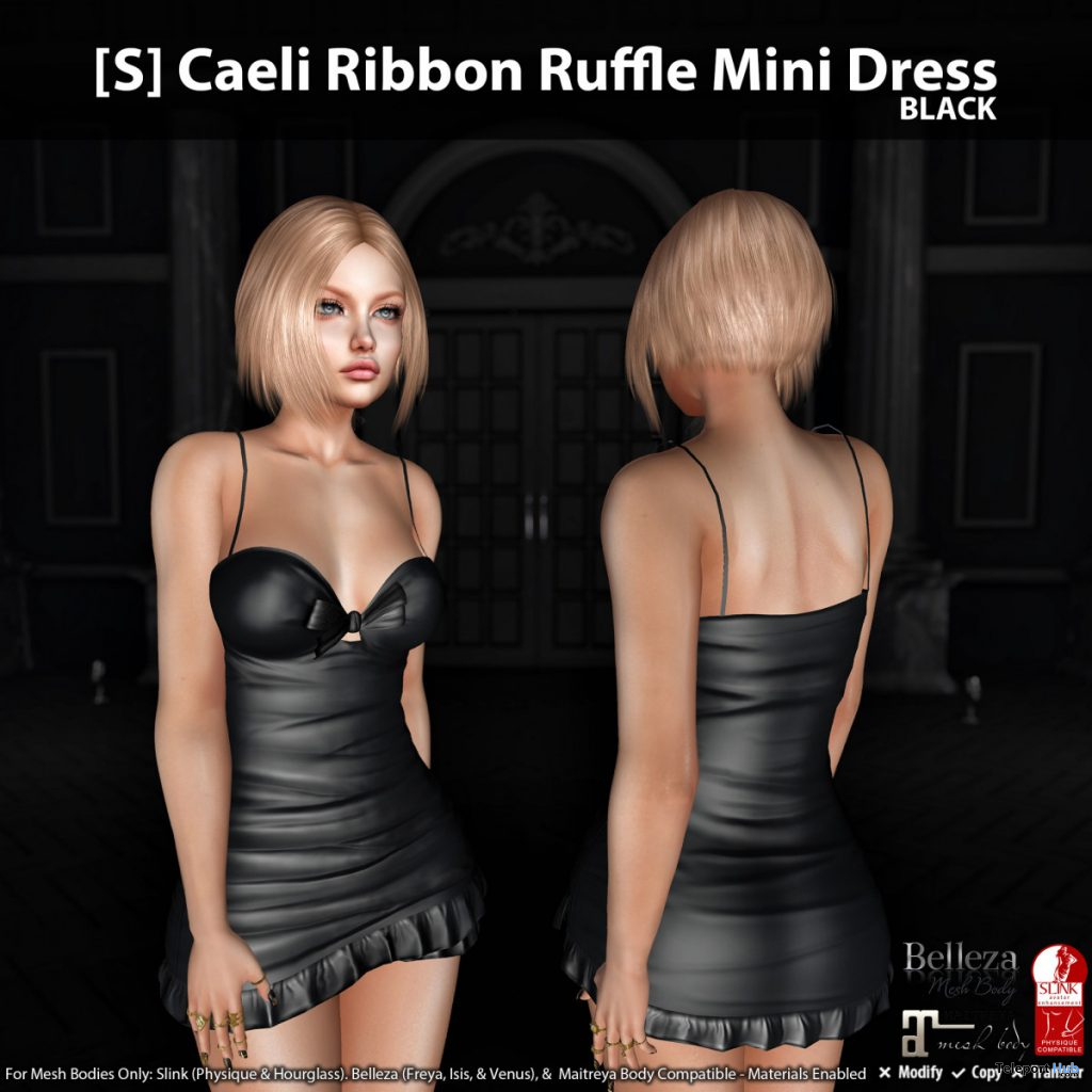 New Release: [S] Caeli Ribbon Ruffle Mini Dress by [satus Inc] - Teleport Hub - teleporthub.com