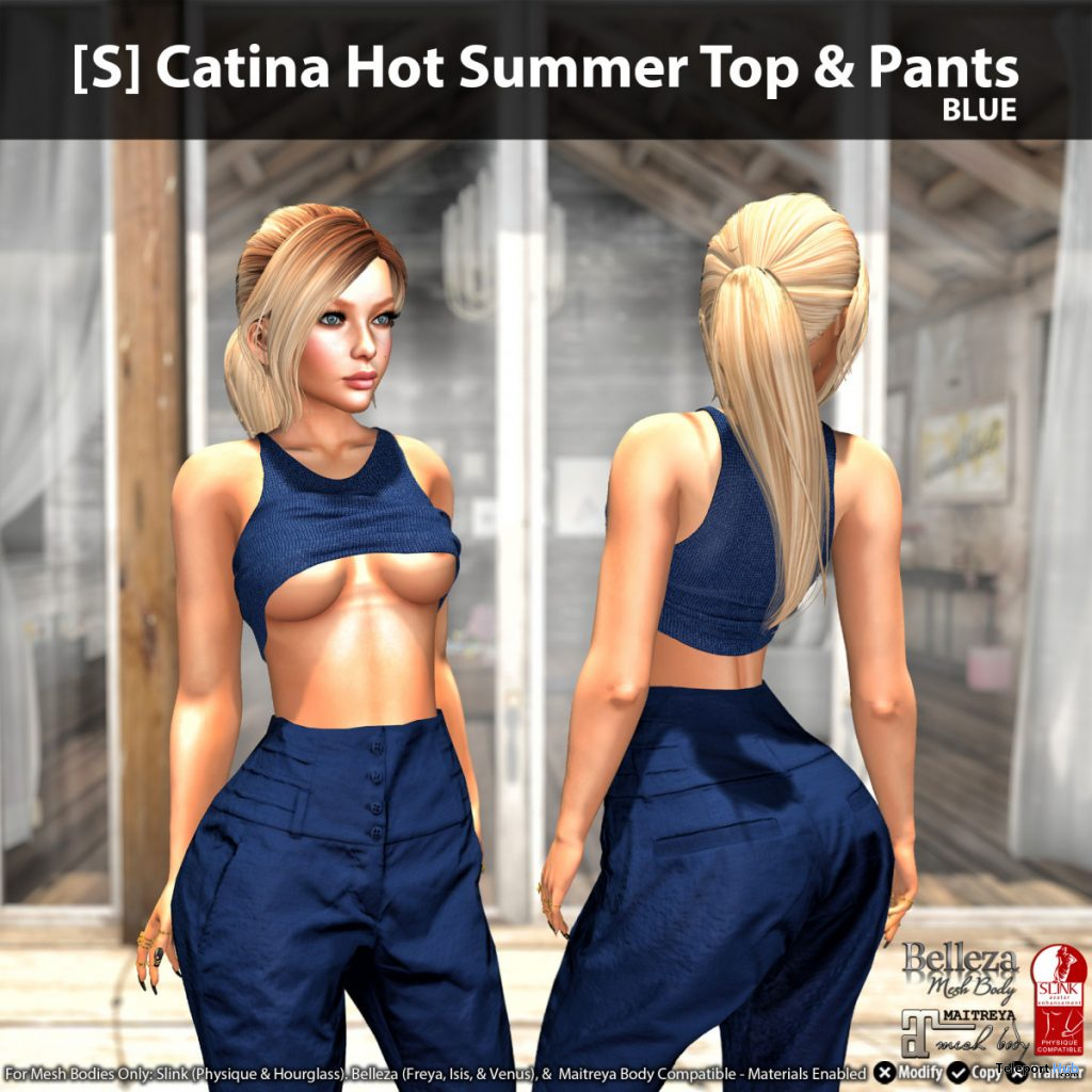 New Release: [S] Catina Hot Summer Top & Pants by [satus Inc] - Teleport Hub - teleporthub.com