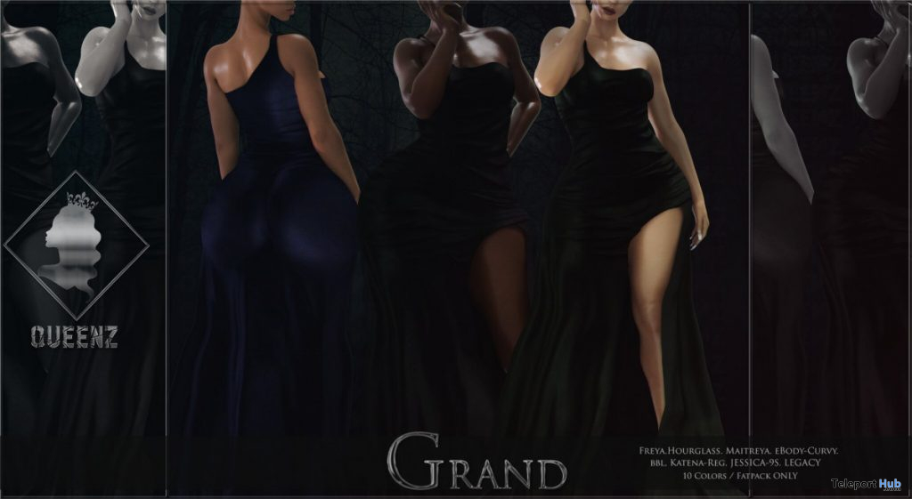 Grand Dress Fatpack October 2019 Group Gift by QUEENZ - Teleport Hub - teleporthub.com