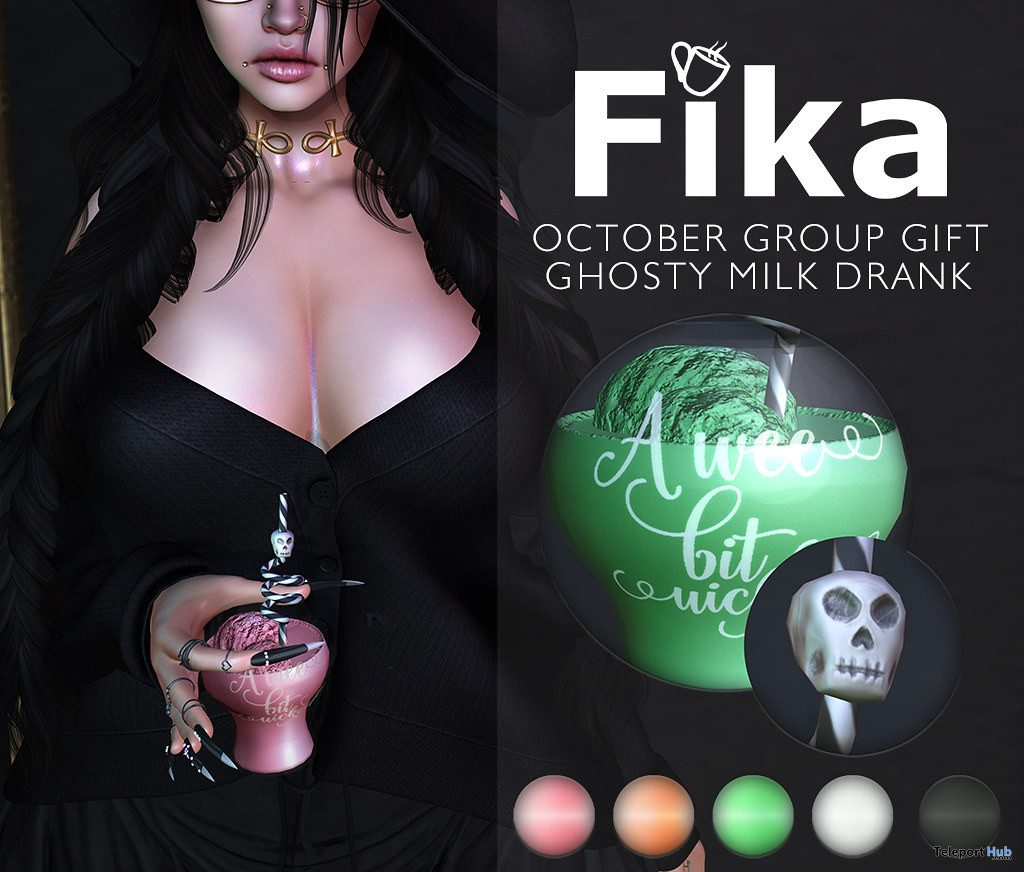 Ghosty Milk Drink October 2019 Group Gift by Fika - Teleport Hub - teleporthub.com