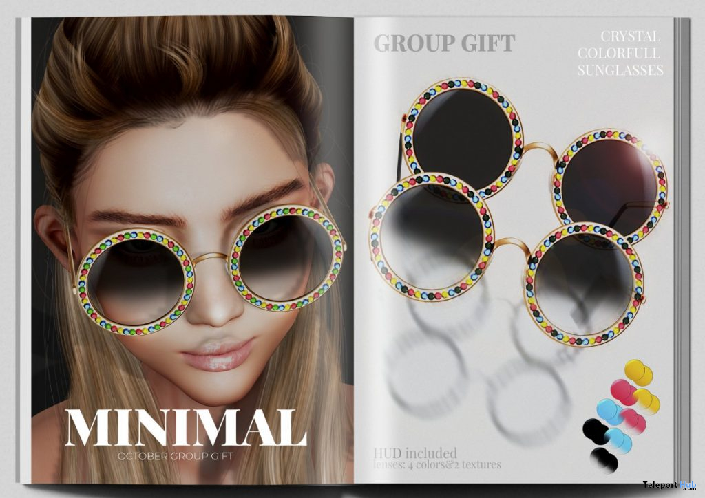 Crystal Colorful Sunglasses October 2019 Group Gift by MINIMAL - Teleport Hub - teleporthub.com