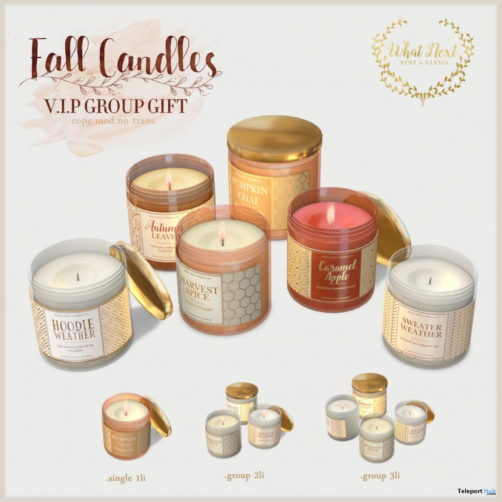 Fall Candles October 2019 Group Gift by {what next} - Teleport Hub - teleporthub.com
