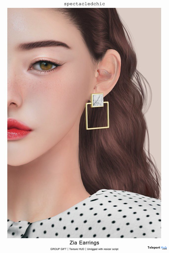Zia Earrings October 2019 Group Gift by [spectacledchic] - Teleport Hub - teleporthub.com