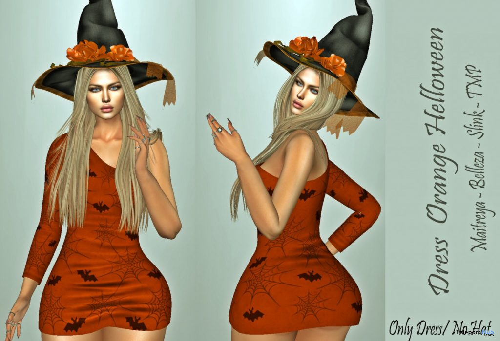 Orange Halloween Dress 1L Promo Gift by LS DIAMOND - Teleport Hub - teleporthub.com