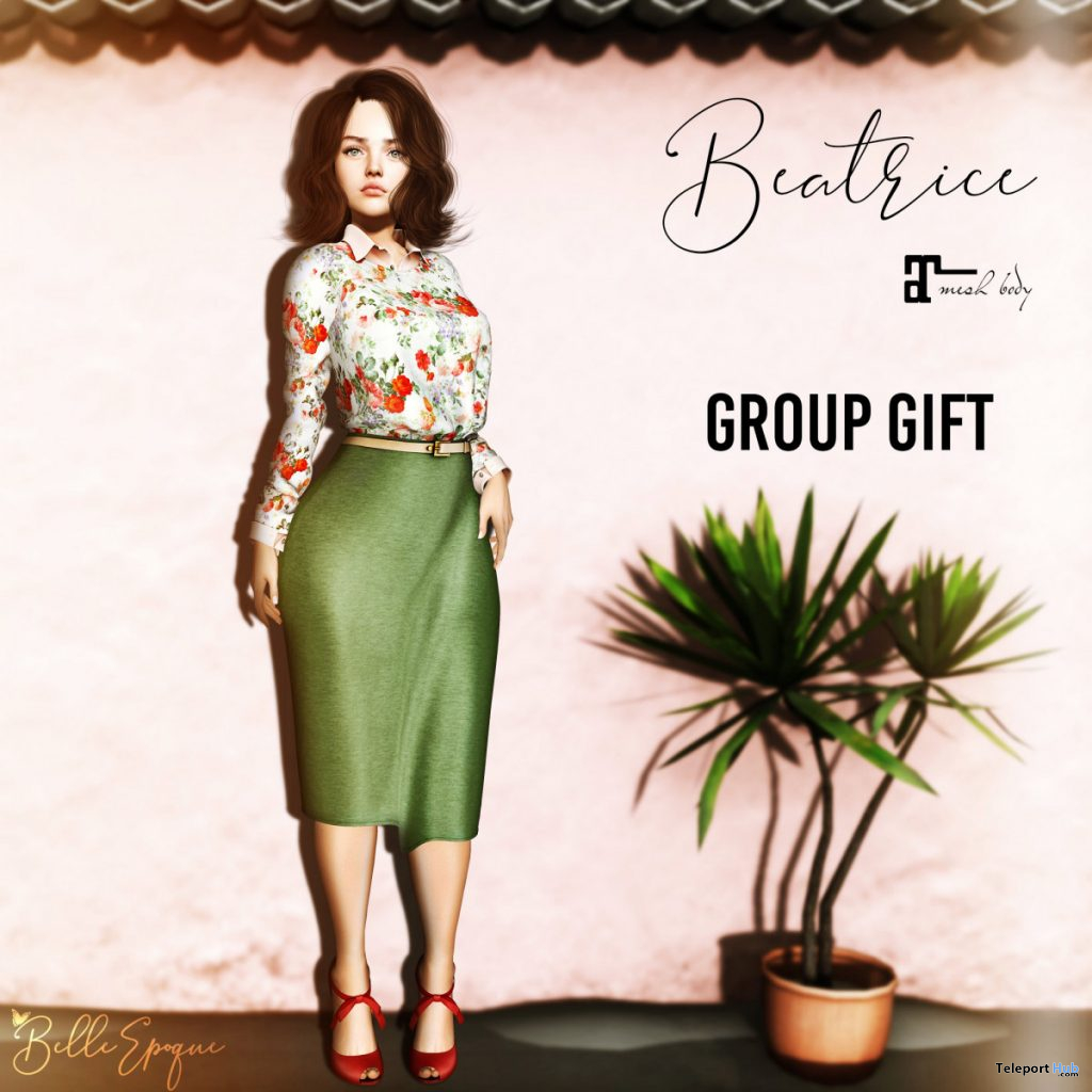 Beatrice Dress October 2019 Group Gift by Belle Epoque - Teleport Hub - teleporthub.com