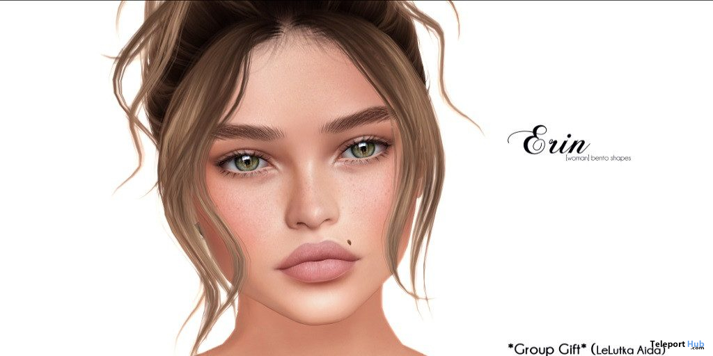 Erin Shape For LeLutka Aida Mesh Head October 2019 Group Gift by [woman] Bento Shapes - Teleport Hub - teleporthub.com