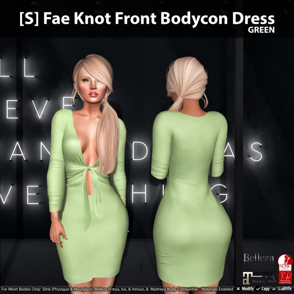 New Release: [S] Fae Knot Front Bodycon Dress by [satus Inc] - Teleport Hub - teleporthub.com