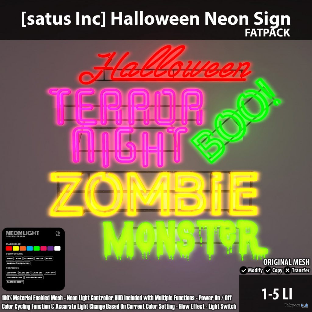 New Release: Halloween Neon Sign by [satus Inc] - Teleport Hub - teleporthub.com