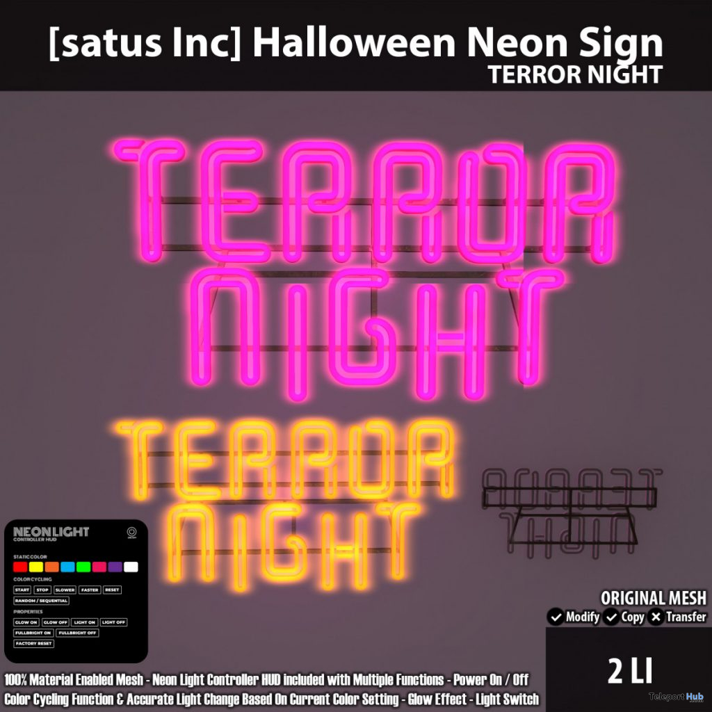 New Release: Halloween Neon Sign by [satus Inc] - Teleport Hub - teleporthub.com