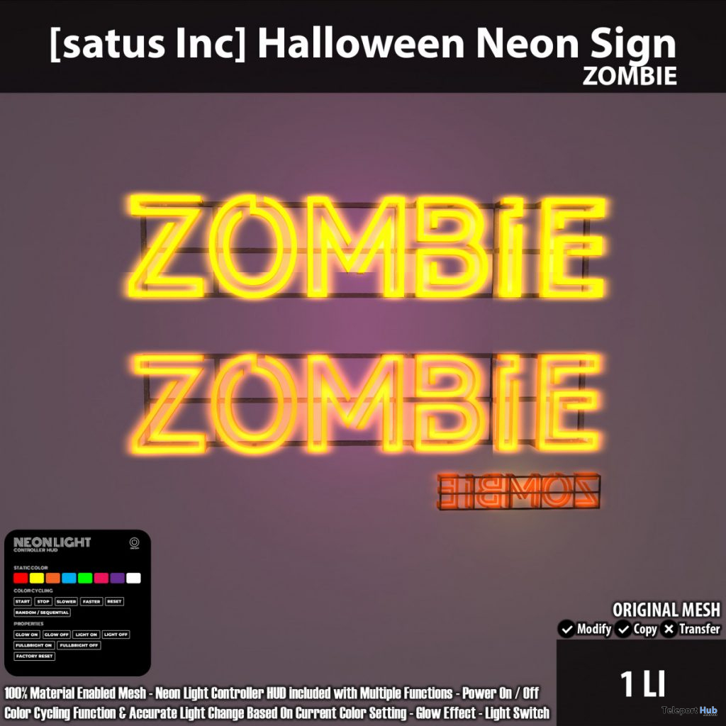 New Release: Halloween Neon Sign by [satus Inc] - Teleport Hub - teleporthub.com