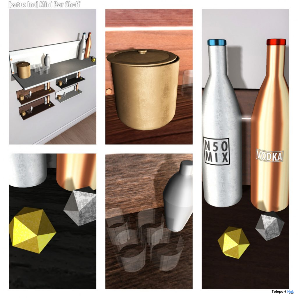New Release: Mini Bar Shelf Fatpack by [satus Inc] - Teleport Hub - teleporthub.com