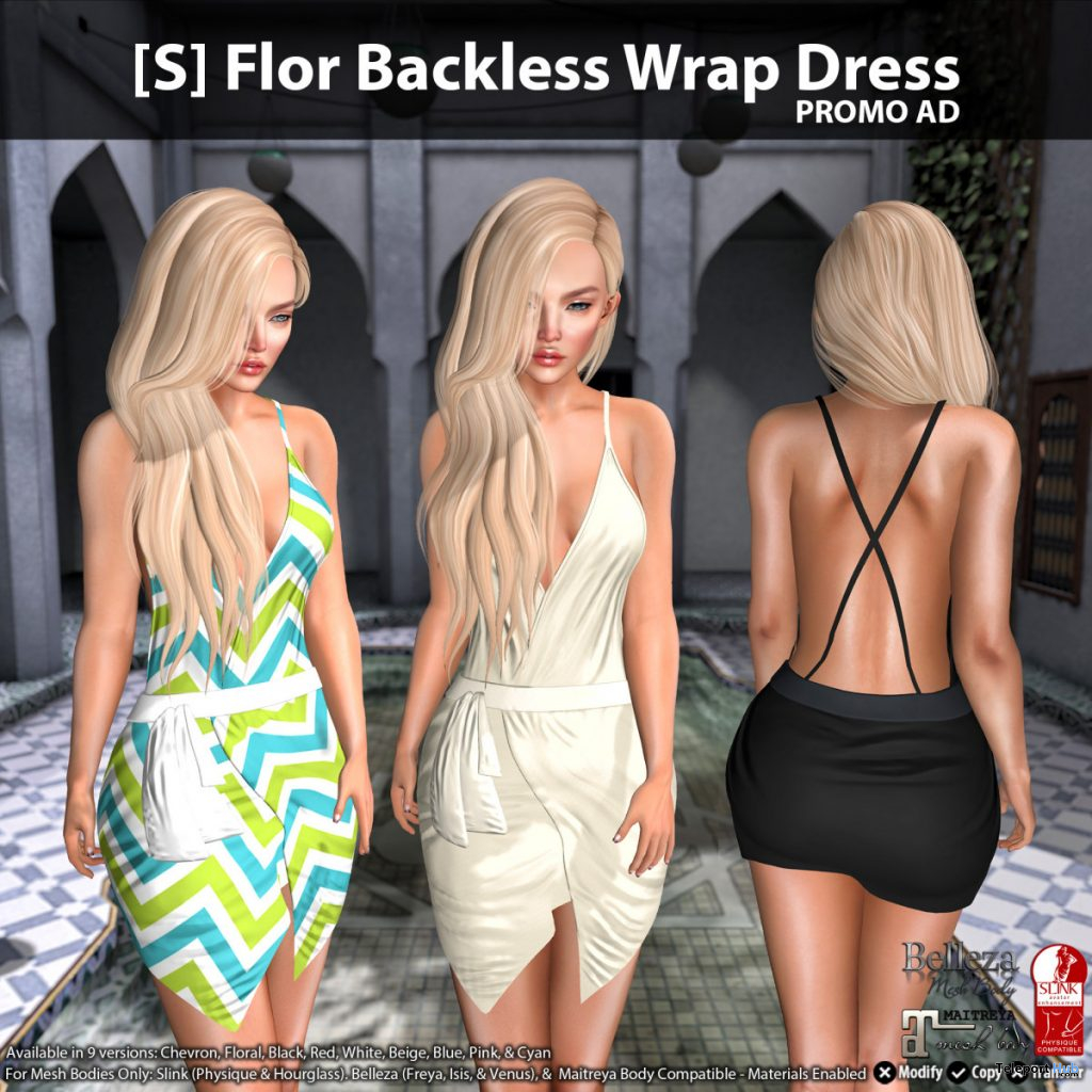 New Release: [S] Flor Backless Wrap Dress by [satus Inc] - Teleport Hub - teleporthub.com