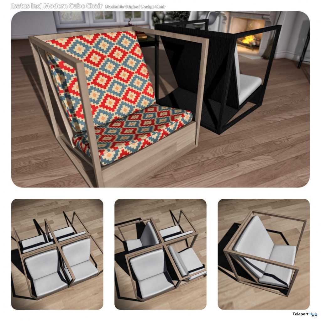 New Release: Modern Cube Chair by [satus Inc] - Teleport Hub - teleporthub.com