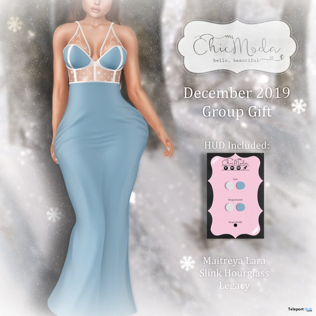 Jessie Winter Gown December 2019 Group Gift by ChicModa - Teleport Hub - teleporthub.com
