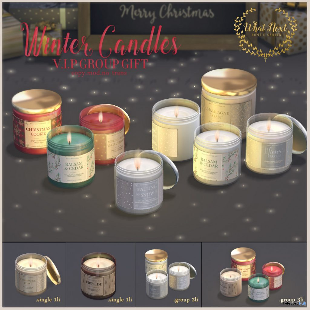 Winter Candles December 2019 Group Gift by {what next} - Teleport Hub - teleporthub.com