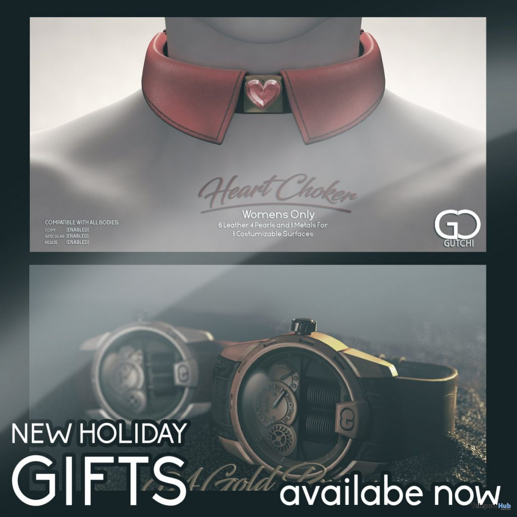 Watch R4Gold Premium & Heart Choker December 2019 Group Gift by GUTCHI - Teleport Hub - teleporthub.com