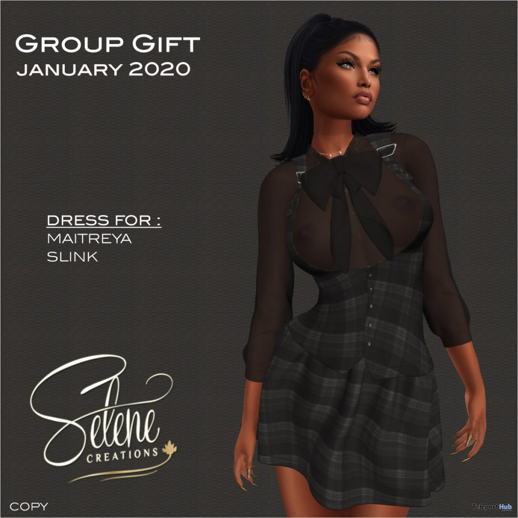 Black Skirt Outfit January 2020 Group Gift by Selene Creations - Teleport Hub - teleporthub.com