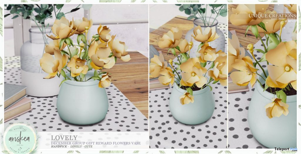  Lovely Yellow Flowers Vase January 2020 Group Gift by Ariskea - Teleport Hub - teleporthub.com