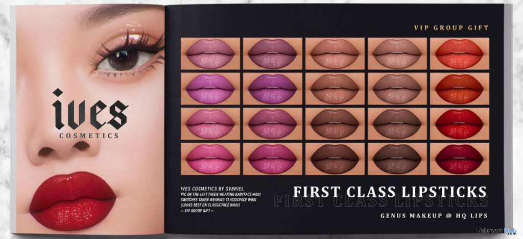 First Class Lipsticks For GENUS Mesh Head December 2019 Group Gift by IVES - Teleport Hub - teleporthub.com
