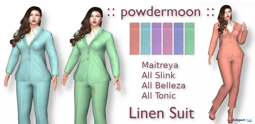 Linen Jacket and Pants Suit Promo by powdermoon - Teleport Hub - teleporthub.com