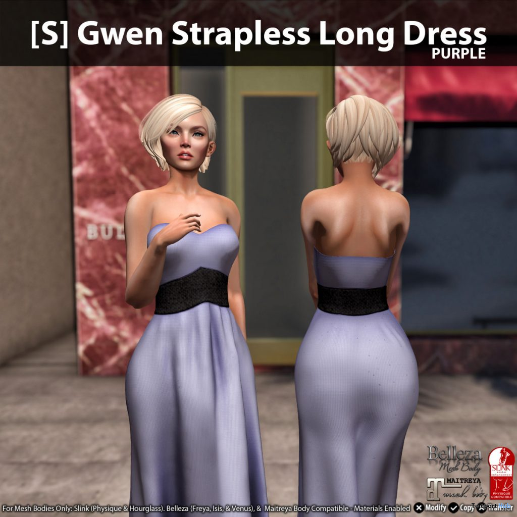 New Release: [S] Gwen Strapless Long Dress by [satus Inc] - Teleport Hub - teleporthub.com