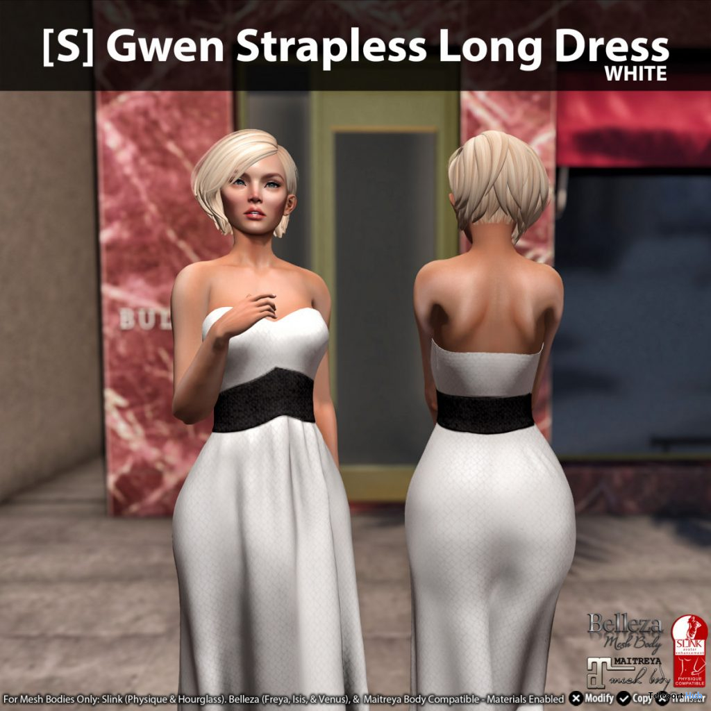 New Release: [S] Gwen Strapless Long Dress by [satus Inc] - Teleport Hub - teleporthub.com